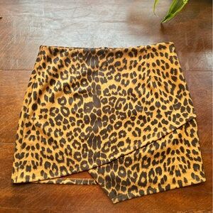 Vestique Animal Print Skirt in Brown and Black
